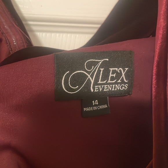 Burgundy Alex evening gown, worn once. No rips or stains retails $225 brand new. - Picture 4 of 6